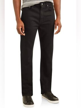 George  NEW Men's Black Stretch Premium 5 Pocket Straight Leg Pants size 36/32